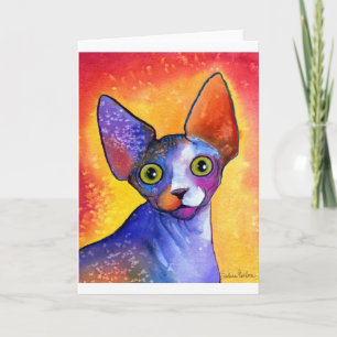 Sphynx cat 3 painting vibrator card