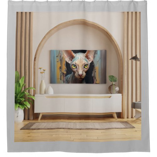 Sphynx cat Art Creation Shower Curtain