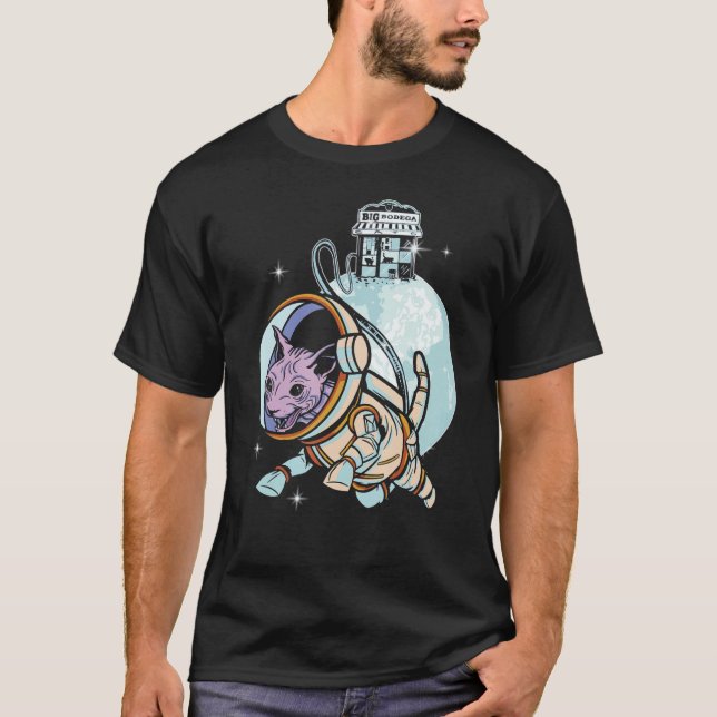 Sphynx Cat Astronaut Space Galaxy Cats Owner T-Shirt (Front)