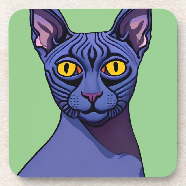 Sphynx Cat Beverage Coaster (Front)