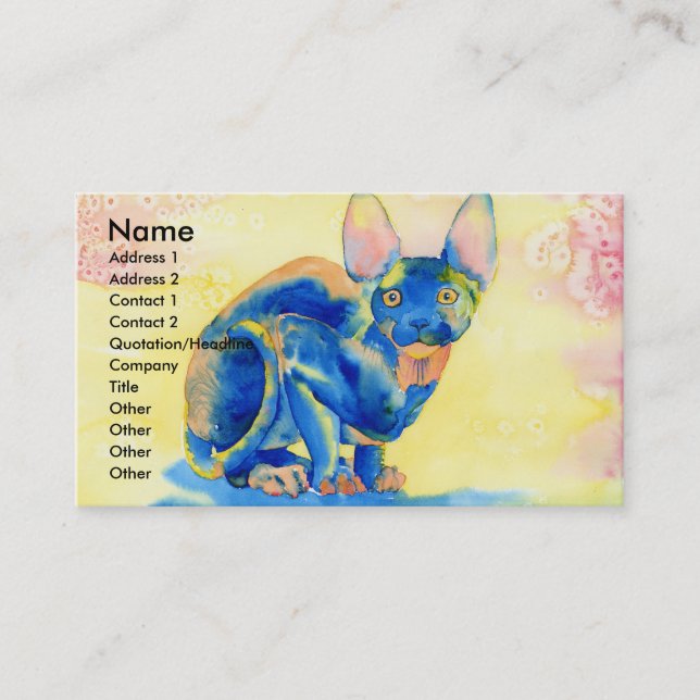 Sphynx Cat Business Cards (Front)