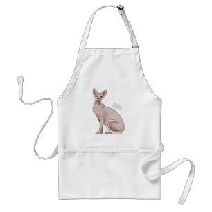Sphynx cat cartoon illustration adult apron