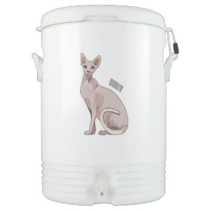 Sphynx cat cartoon illustration beverage cooler