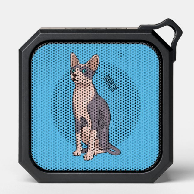 Sphynx cat cartoon illustration bluetooth speaker (Front)