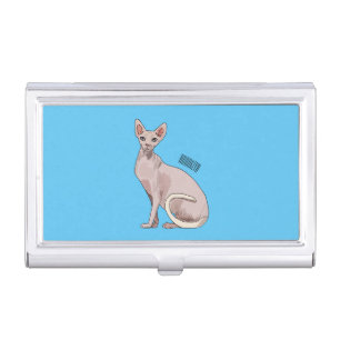 Sphynx cat cartoon illustration business card case