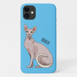 Sphynx cat cartoon illustration  iPhone 11 case
