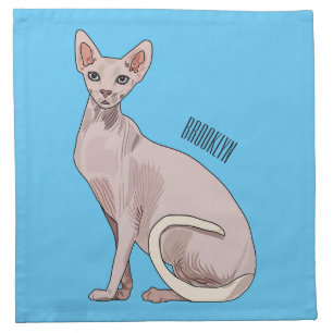 Sphynx cat cartoon illustration cloth napkin