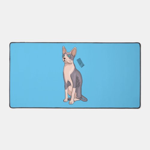 Sphynx cat cartoon illustration desk mat
