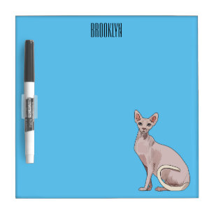 Sphynx cat cartoon illustration dry erase board
