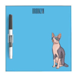 Sphynx cat cartoon illustration dry erase board