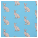 Sphynx cat cartoon illustration fabric