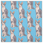 Sphynx cat cartoon illustration fabric