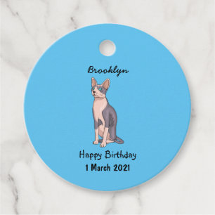 Sphynx cat cartoon illustration favor tags