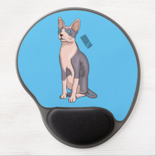 Sphynx cat cartoon illustration gel mouse pad