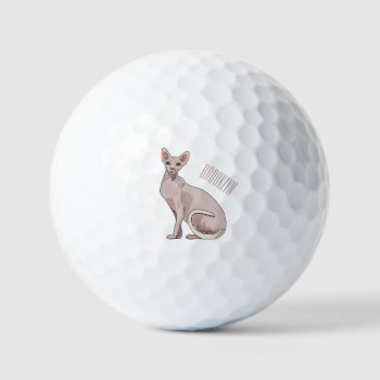 Sphynx Cat Cartoon Illustration  Golf Balls by Misscartoon at Zazzle