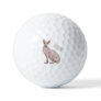Sphynx cat cartoon illustration  golf balls