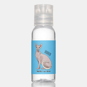 Sphynx cat cartoon illustration hand sanitizer