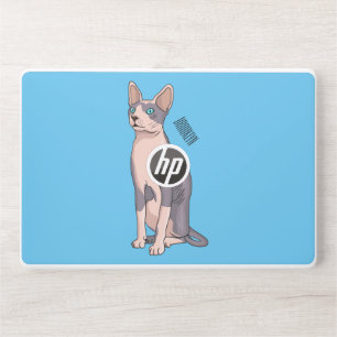 Sphynx cat cartoon illustration HP laptop skin