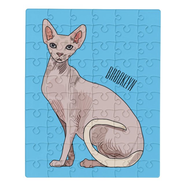 Sphynx cat cartoon illustration  jigsaw puzzle (Puzzle Vertical)
