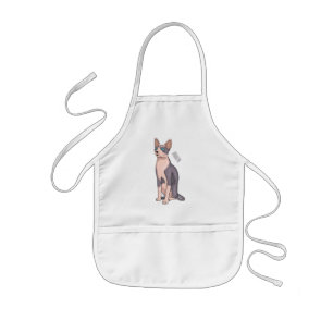 Sphynx cat cartoon illustration  kids' apron