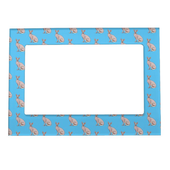 Sphynx cat cartoon illustration  magnetic frame (Front)
