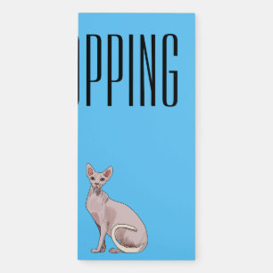 Sphynx cat cartoon illustration magnetic notepad