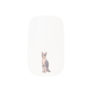 Sphynx cat cartoon illustration  minx nail art