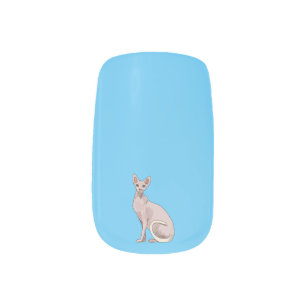 Sphynx cat cartoon illustration minx nail art