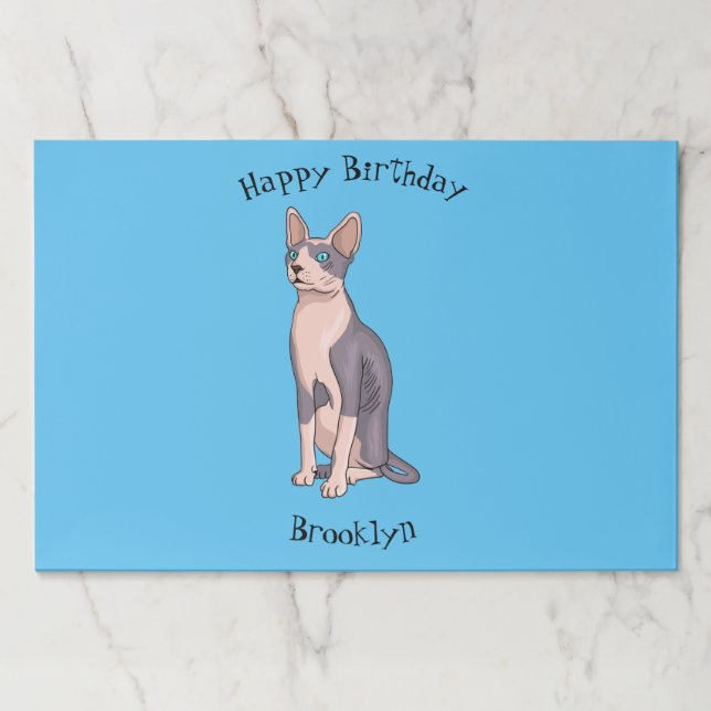 Sphynx cat cartoon illustration  paper pad (Front)