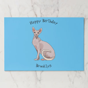 Sphynx cat cartoon illustration paper pad