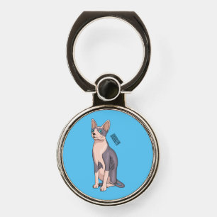 Sphynx cat cartoon illustration phone ring stand
