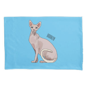 Sphynx cat cartoon illustration  pillow case