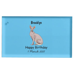 Sphynx cat cartoon illustration place card holder