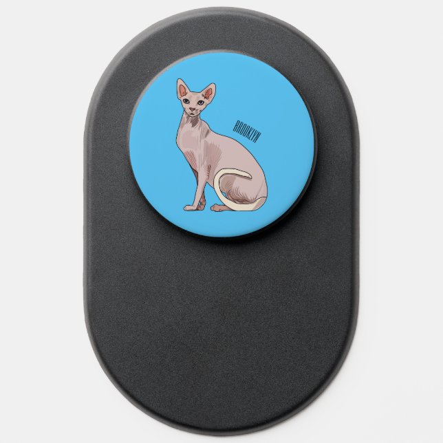 Sphynx cat cartoon illustration  PopSocket (Popsocket)