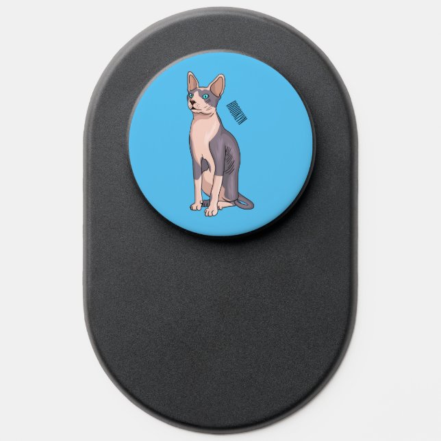 Sphynx cat cartoon illustration PopSocket (Popsocket)