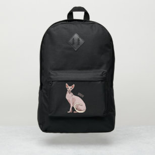 Sphynx cat cartoon illustration port authority® backpack