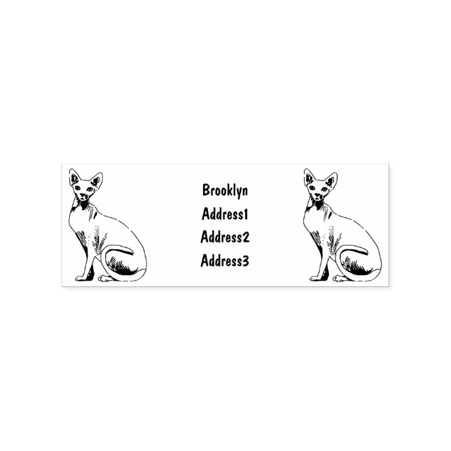 Sphynx cat cartoon illustration  rubber stamp (Imprint)