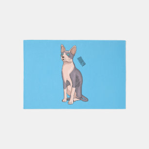 Sphynx cat cartoon illustration rug