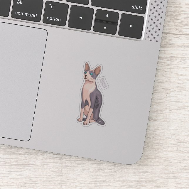 Sphynx cat cartoon illustration sticker (Detail)