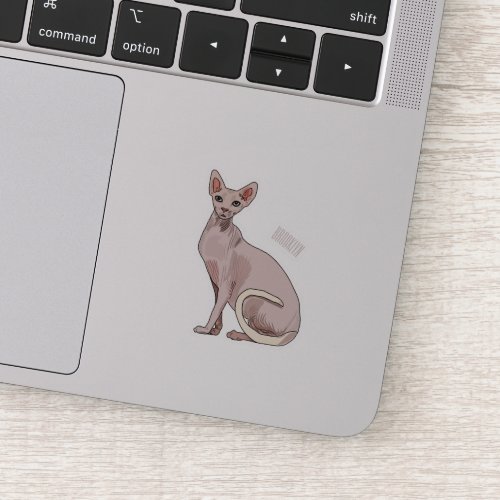 Sphynx cat cartoon illustration sticker