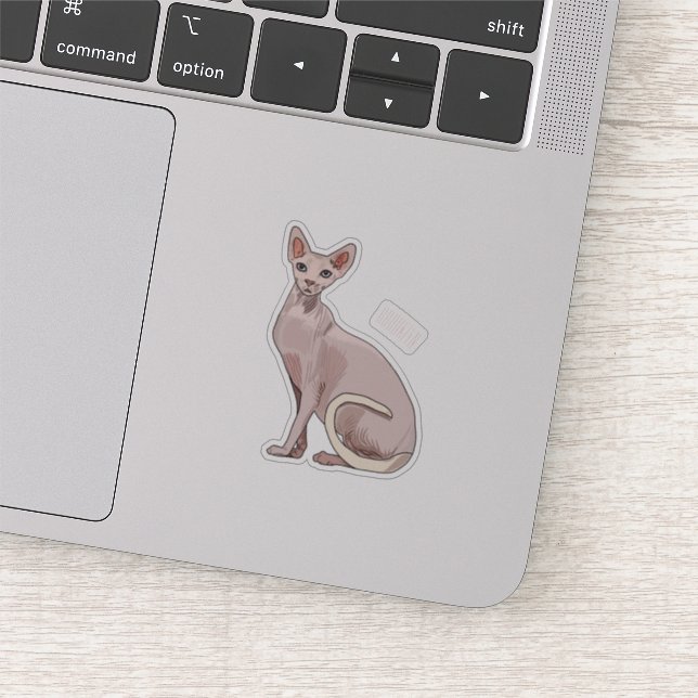 Sphynx cat cartoon illustration sticker (Detail)