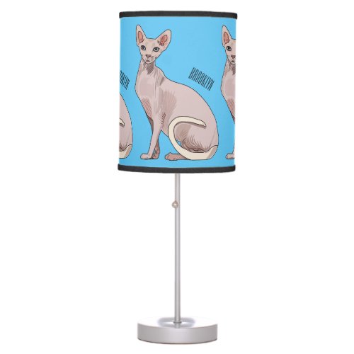 Sphynx cat cartoon illustration  table lamp