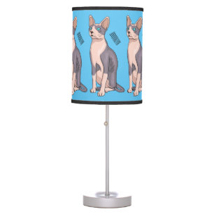 Sphynx cat cartoon illustration table lamp