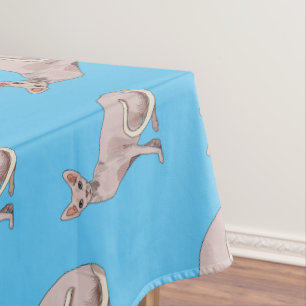 Sphynx cat cartoon illustration tablecloth