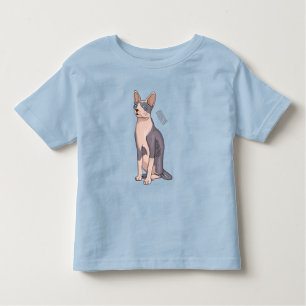 Sphynx cat cartoon illustration toddler t-shirt