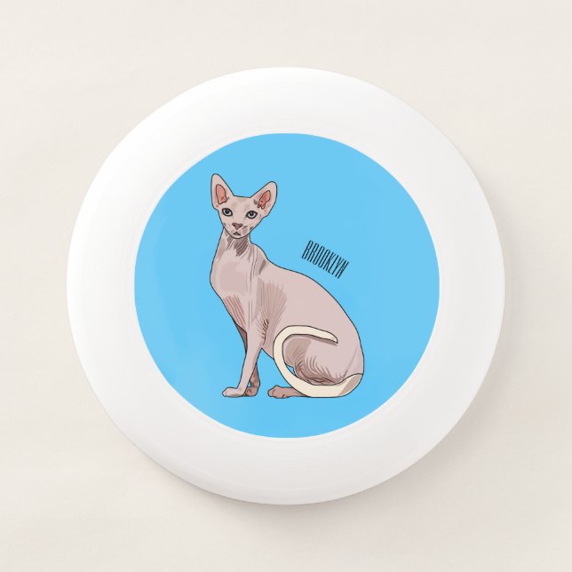 Sphynx cat cartoon illustration  Wham-O frisbee (Front)