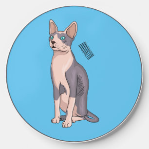 Sphynx cat cartoon illustration wireless charger