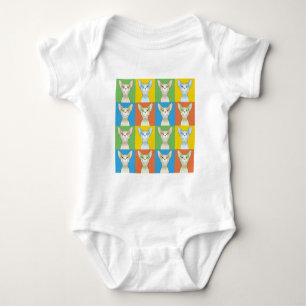 Sphynx Cat Cartoon Pop-Art Baby Bodysuit