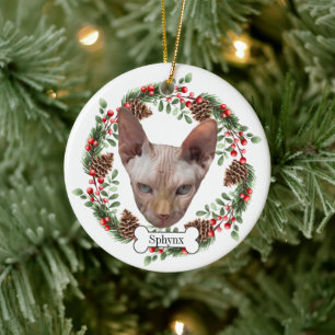 sphynx cat ceramic ornament