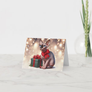 Sphynx Cat Christmas Card